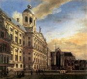 HEYDEN, Jan van der Amsterdam, Dam Square with the Town Hall and the Nieuwe Kerk oil painting reproduction